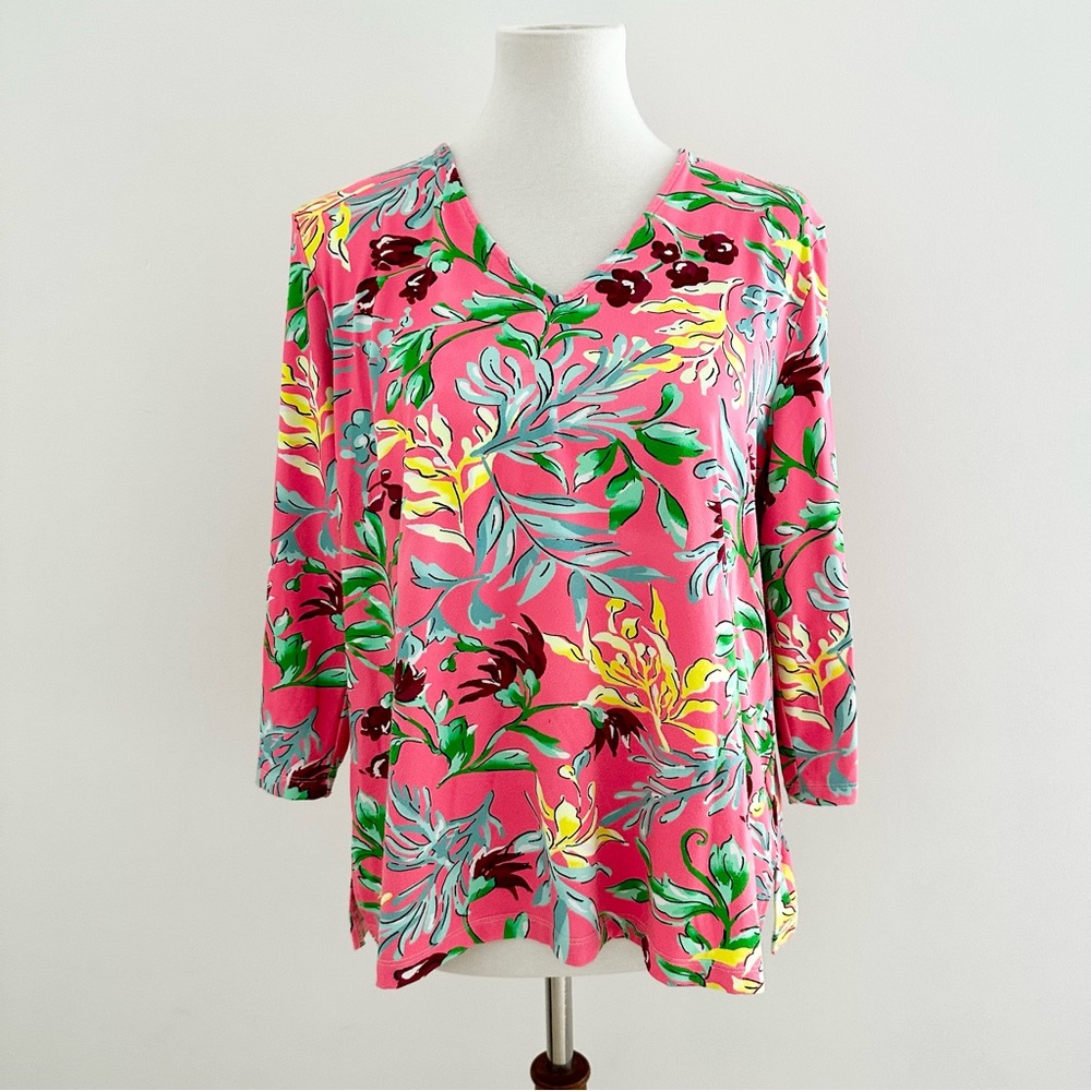 Jean Pierre Klifa Floral Pink Women's Top Size XL